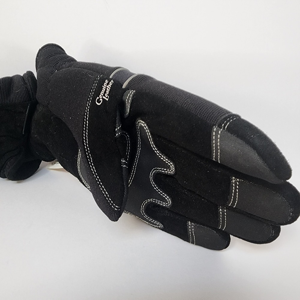 RefrigiWear HydroGuard Waterproof Insulated Leather Palm Work Gloves Black NEW - Picture 4 of 9